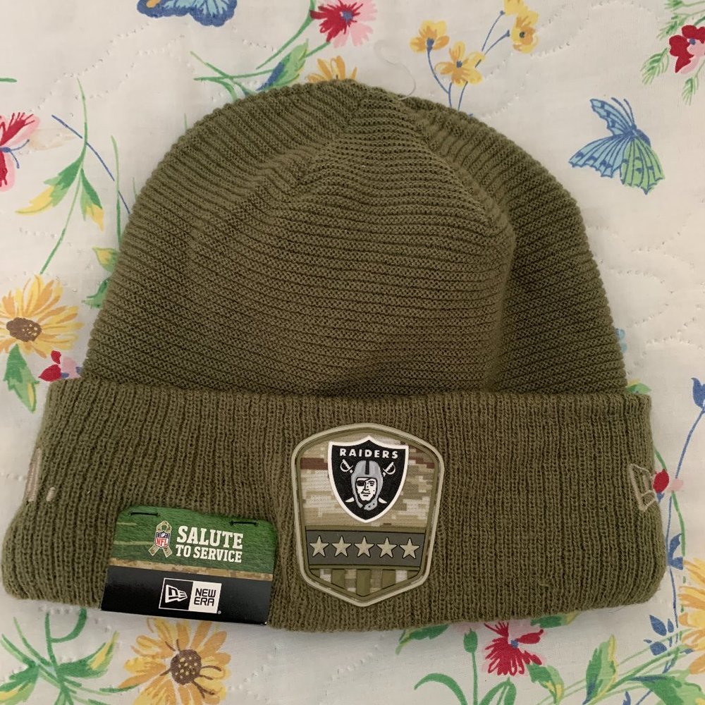 New Era Las Vegas Raiders Beanie - Salute to Service Edition - Olive - OSFA